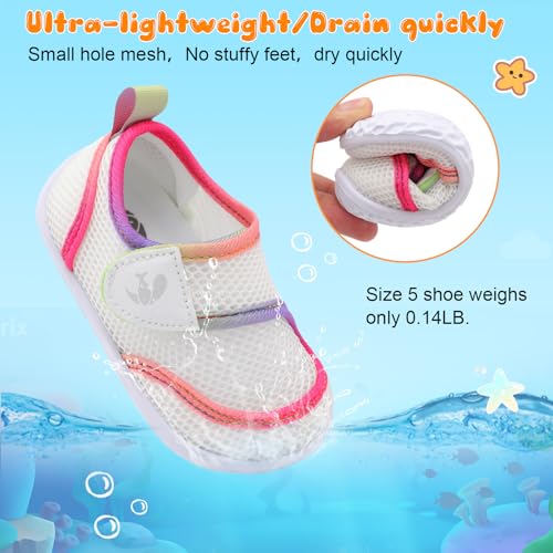 Image of FEETCITY Toddler Water Shoes Boys Girls Swim Shoes Quick Dry Kids Aqua Socks Barefoot for Beach Swimming Pool