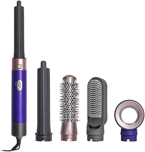 5-in-1 Negative Ionic Hot Air Styler, Multi-Styler with Auto-Wrap Curlers, Detachable Blow Dry Brush, 35000 RPM High-Speed Hot Air Brush for Drying Curling Straightening Volumizing Without Heat Damage