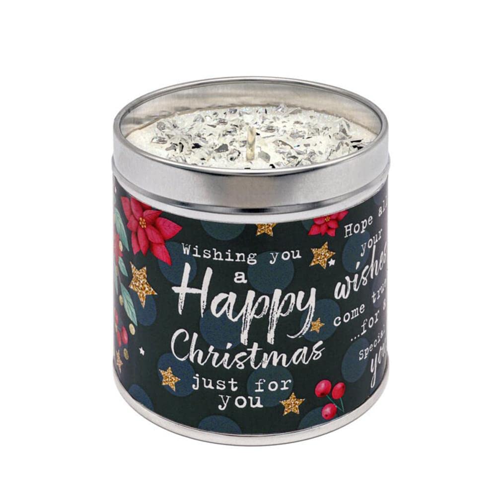 Best Kept Secrets Orange,Red Happy Christmas Festive Tin Candle