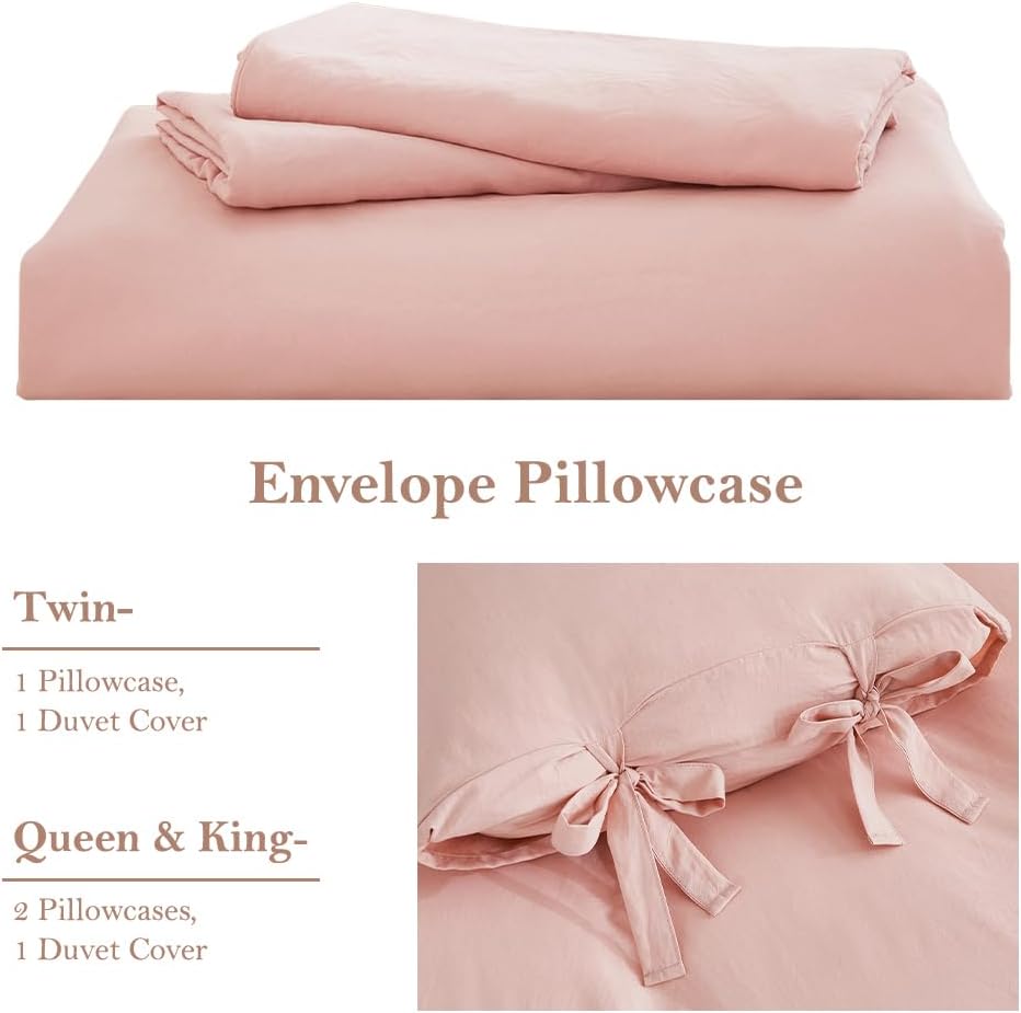 annadaif Pink Duvet Cover Full (79x90 Inch), 3 Pieces (2 Pillowcases, 1 Duvet Cover) Ultra Soft Bowknot Duvet Cover Set, Easy Care Bedding Set for Men, Women (NO Comforter) - Image 5