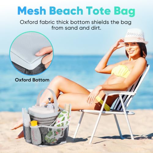 Image of EUDELE 2 Pack Mesh Shower Caddy Portable for College Dorm Room Essentials, Shower Caddy Dorm with 9-Pocket Large Capacity,Shower Bag for Beach,Swimming,Gym