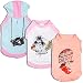 Blueberry Pet Pack of 3 Clothes for Dogs, Back Length 12", Dog T Shirt Hoodie with Camera Cherry and Chill Summer California Pattern