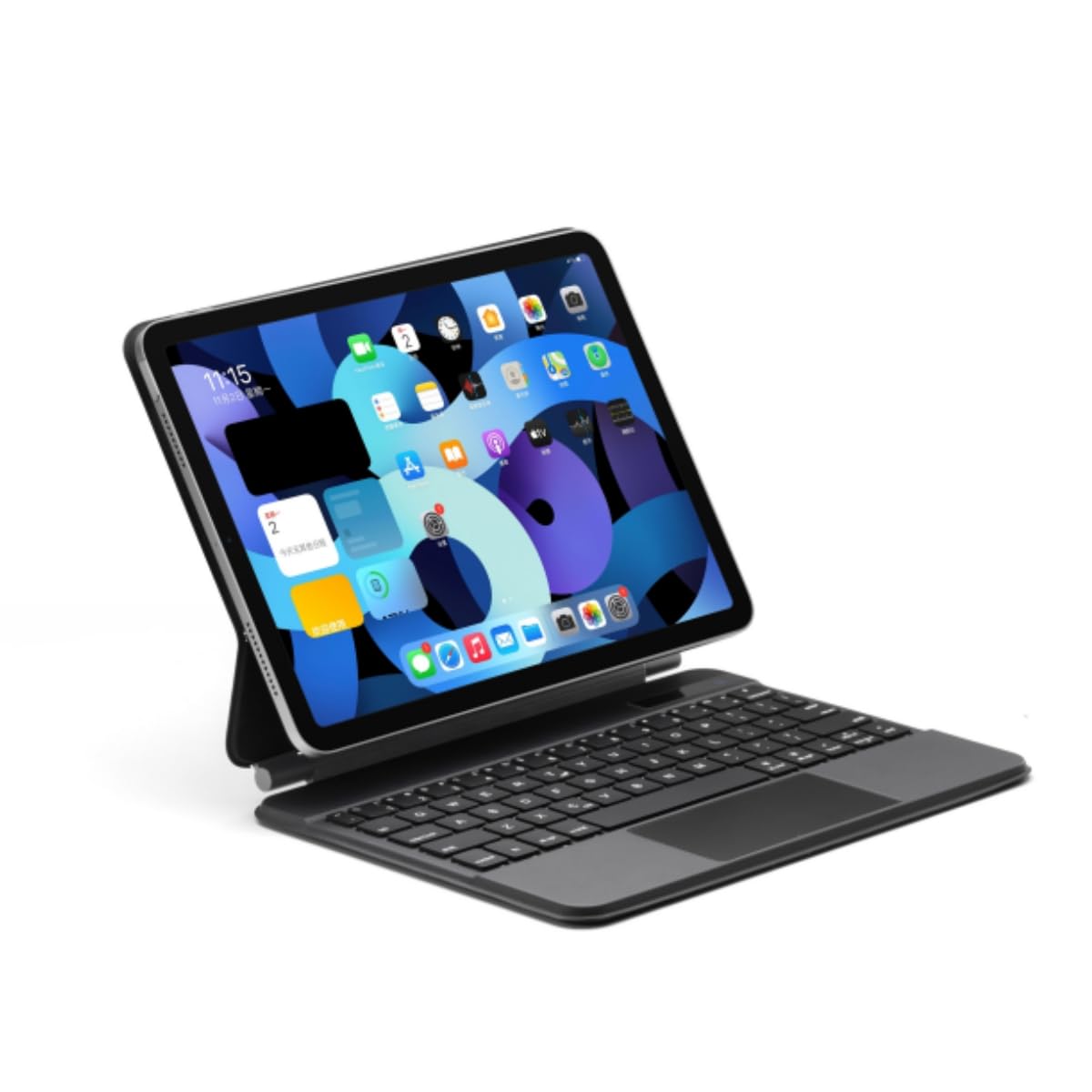 Wokyo Pływający Magic Touchpad Etui na klawiaturę z podświetlanymi klawiszami pasuje do iPada Air 4./5. generacji 10,9 cala, etui na klawiaturę Bluetooth pasuje do iPada Pro 11 cali (5. / 4. / 3)