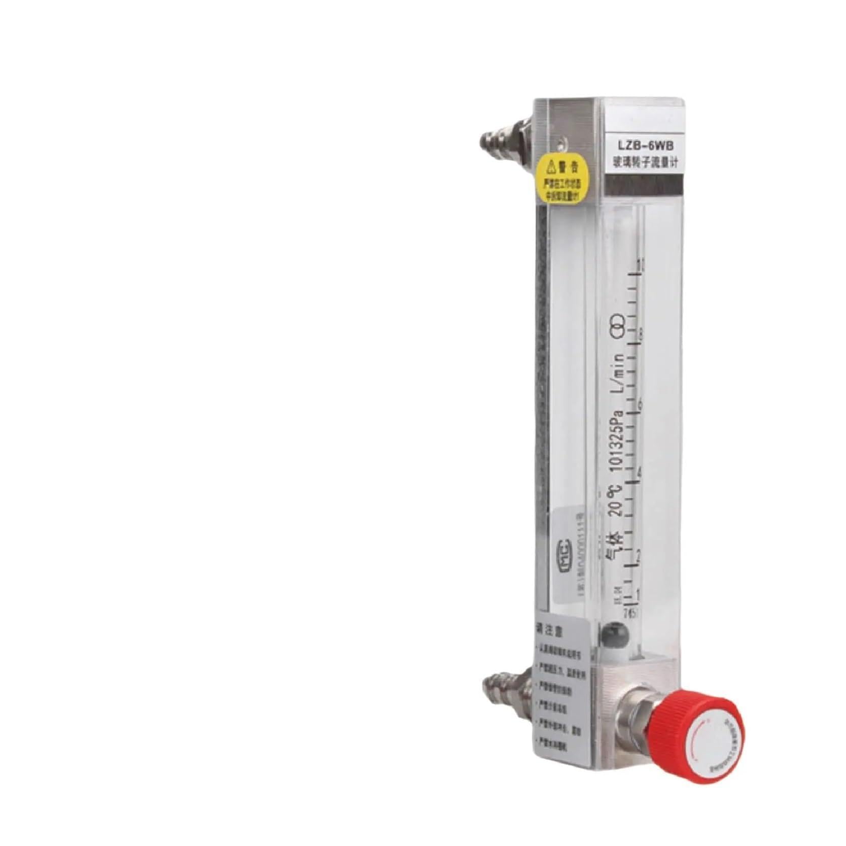 Rotámetro de tubo vidrio LZB-6WB Medidor flujo for aire, oxígeno, nitrógeno, agua, líquido flotador área variable industrial Montaje en panel(1.5-15L-min)