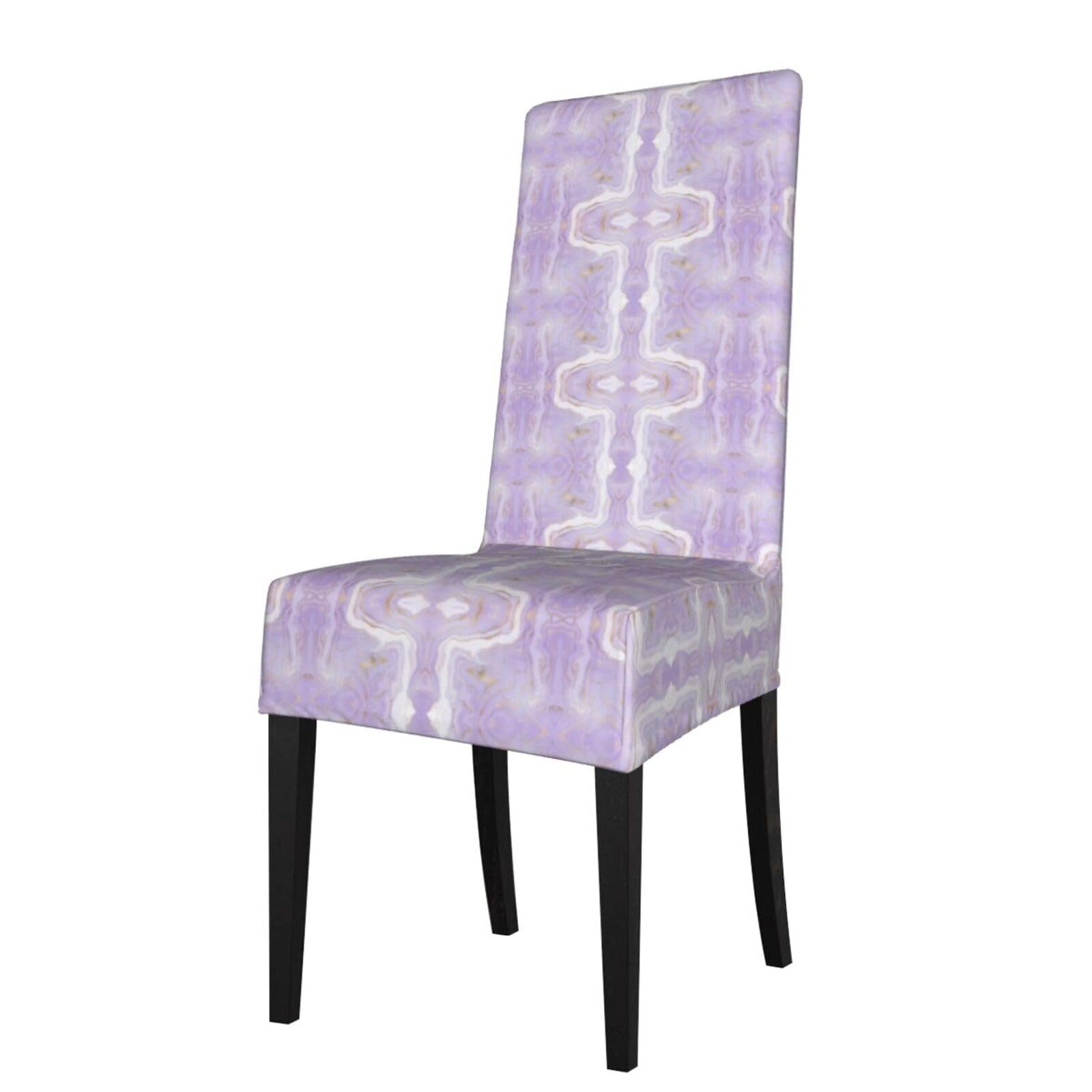 Lkymoh As Picture Lavender Purple Marble Golden Line, Chair Covers Stretch Chair Slipcovers For Dining Room, For Party Pet Protection Universal Fit Soft Polyester
