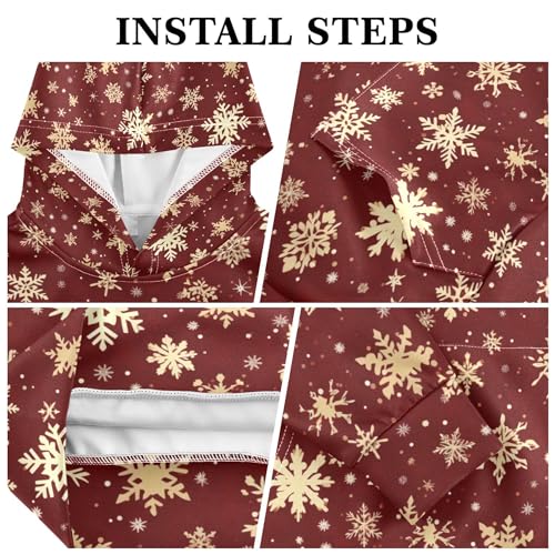 Kids Hoodies Sweaters Christmas Xmas Snowflake Hooded Sweatshirts with Big Pockets for Boys Girls B04000963