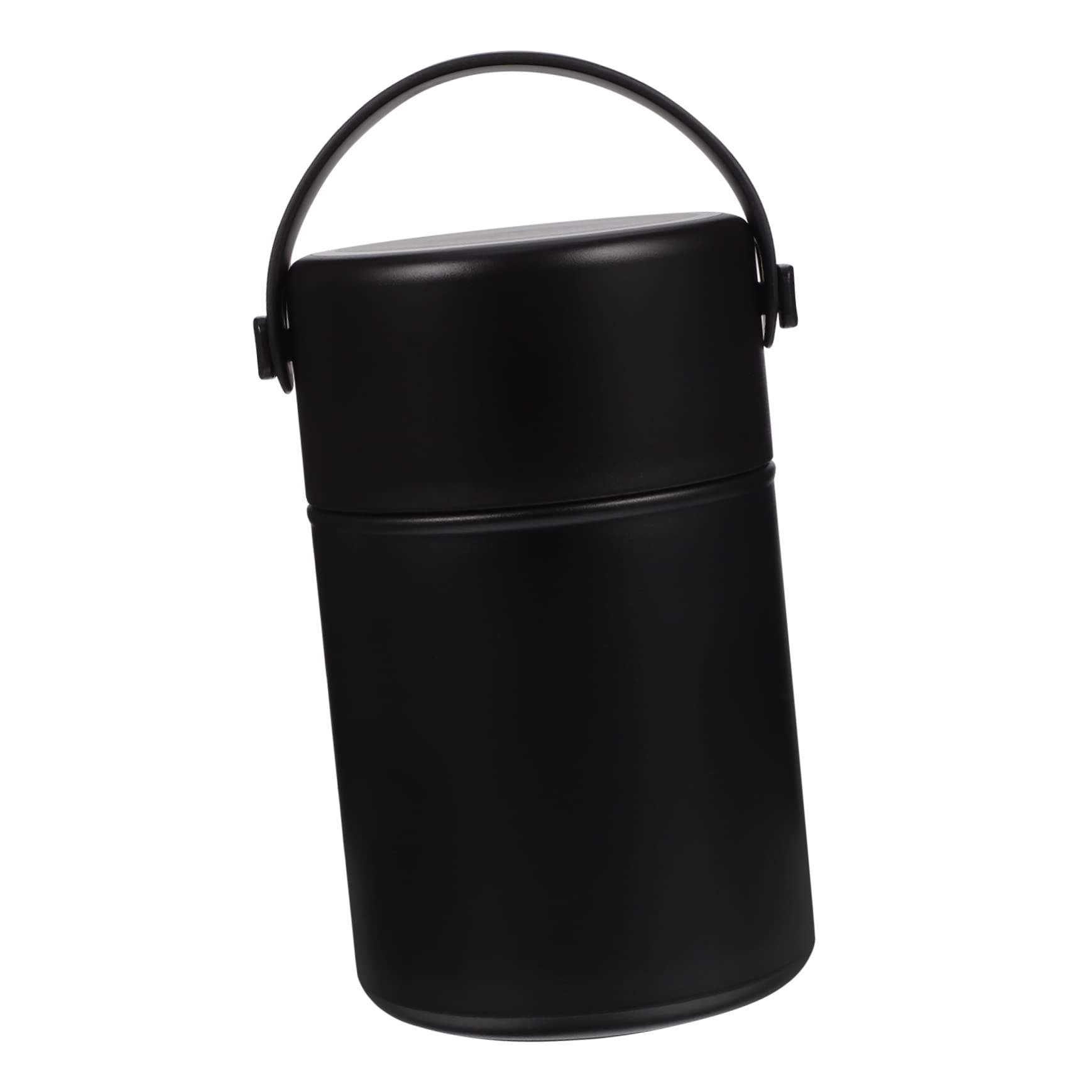 Vaguelly Isolierter Edelstahl Thermobehälter 850ml Auslaufsicher mit Löffel und Henkel für Unterwegs Schwarz