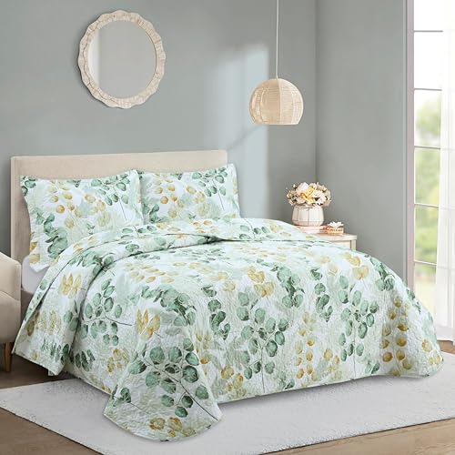 NOVOTEXTIL Colcha Boutí Cama 150 (250x260) Estampada para Verano y Entretiempo - 100% Microfibra - Cubrecama Ligero y Transpirable con 2 Fundas de Almohada (50x70) – Acabado en Punta Redonda (Patras)