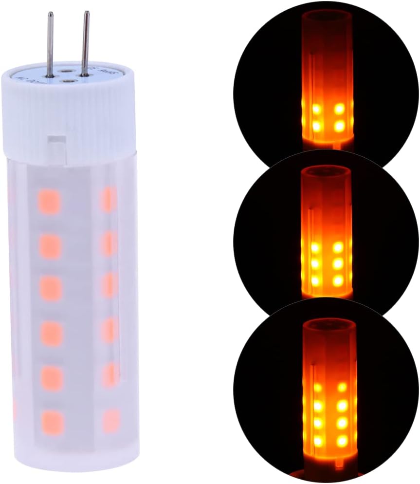 6-Pack G4 LED Flame Effect Light Bulb 3W DC 12V 220 Lumen ,Flame Light Bulbs , Fire Light Bulb,Flicker LED Flaming Bulb