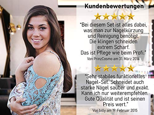Pediküre Nagelzange Kopfschneider Eckenzange Nagelhautzange Set inkl. 2 Eckenheber – Bild 8
