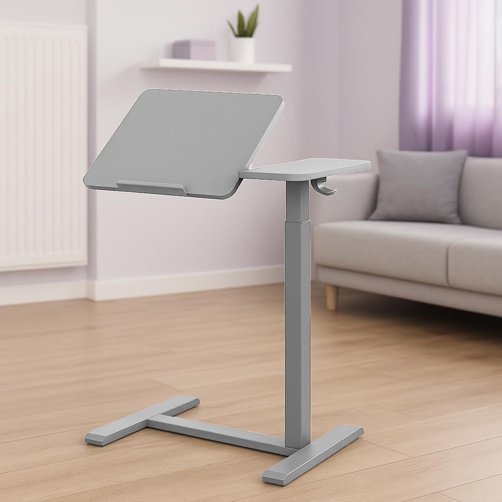 Spacetronik 70x40 cm Laptoptisch Höhenverstellbar, Neigbarer Tischplatte