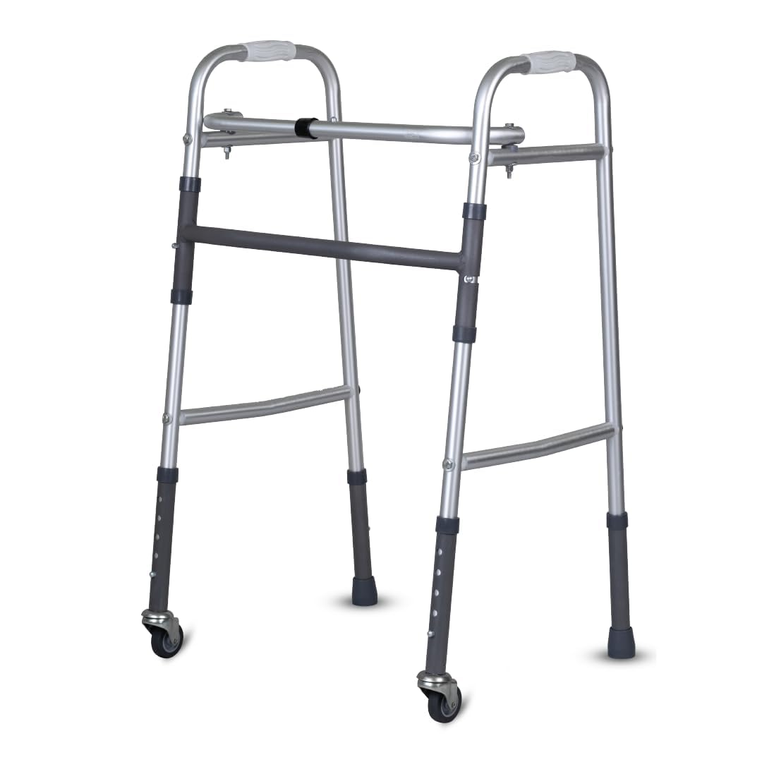 Vissco Aluminium Dura Lite Walker With Wheel, Multicolor