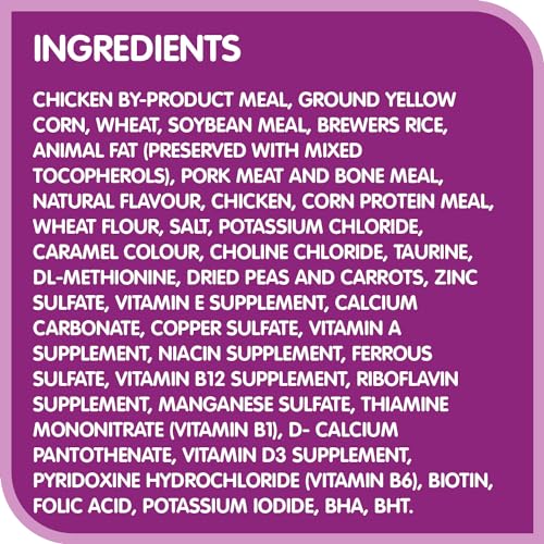 WHISKAS Adult Dry Cat Food Meaty Selections With Real Chicken, 4kg Bag, High Quality Protein, Complete & Balanced Nutrition For Cats 1 Year & Older, No Artificial Colours or Flavou image 4