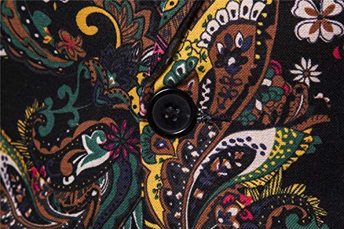 HENGAO Men's Casual Floral Printed Sport Coats Blazer Jacket3
