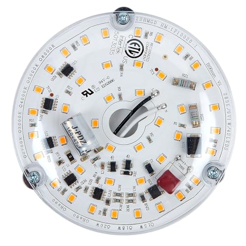 BeVisible N Glow ETL Listed 1 Pack 3.93'' Retrofit Light Kit for Ceiling Flush Ceiling Fan Light Replacement Panel PCB 18W 3000K 6000K 1900LM 120V Flicker-Free CRI90 Dimmable (Warm White 3000K)