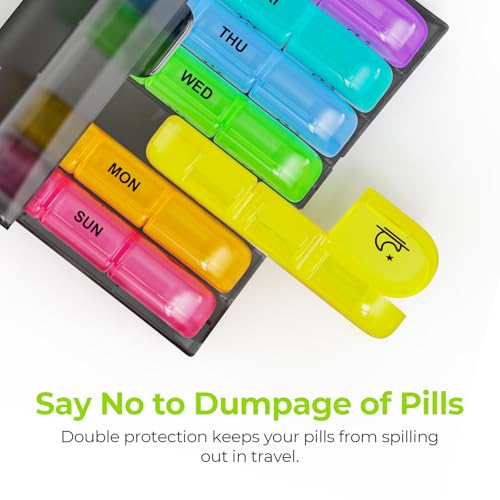 Image of AUVON Weekly Pill Organizer 3 Times a Day, Large 7 Day Pill Box 3 Times a Day with Separate Container, Portable Pill Case for Medication, Vitamins, Fish Oil and Supplements