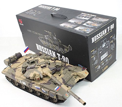 Remote Control 2.4Ghz TK6.0 1/16 Scale Russian T-90 Main Battle Tank RC Air Soft RC Battle Tank Smoke & Sound - Thumbnail 4