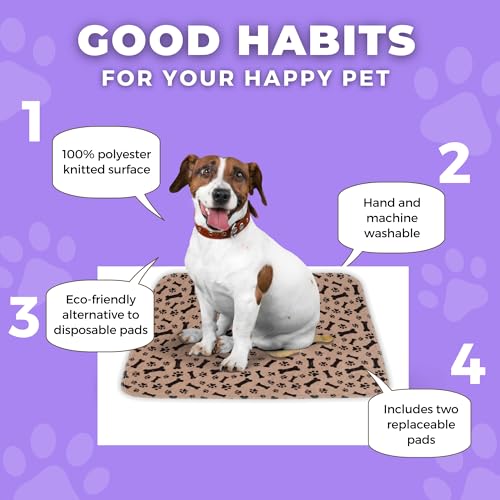 Image of MarV 2-Pack Washable Pee Pads for Dogs Non Slip Puppy Pads , Ultra-Absorbent Mats for Puppy Training, Multi-Use, Reusable Puppy Pads (Brown, M)