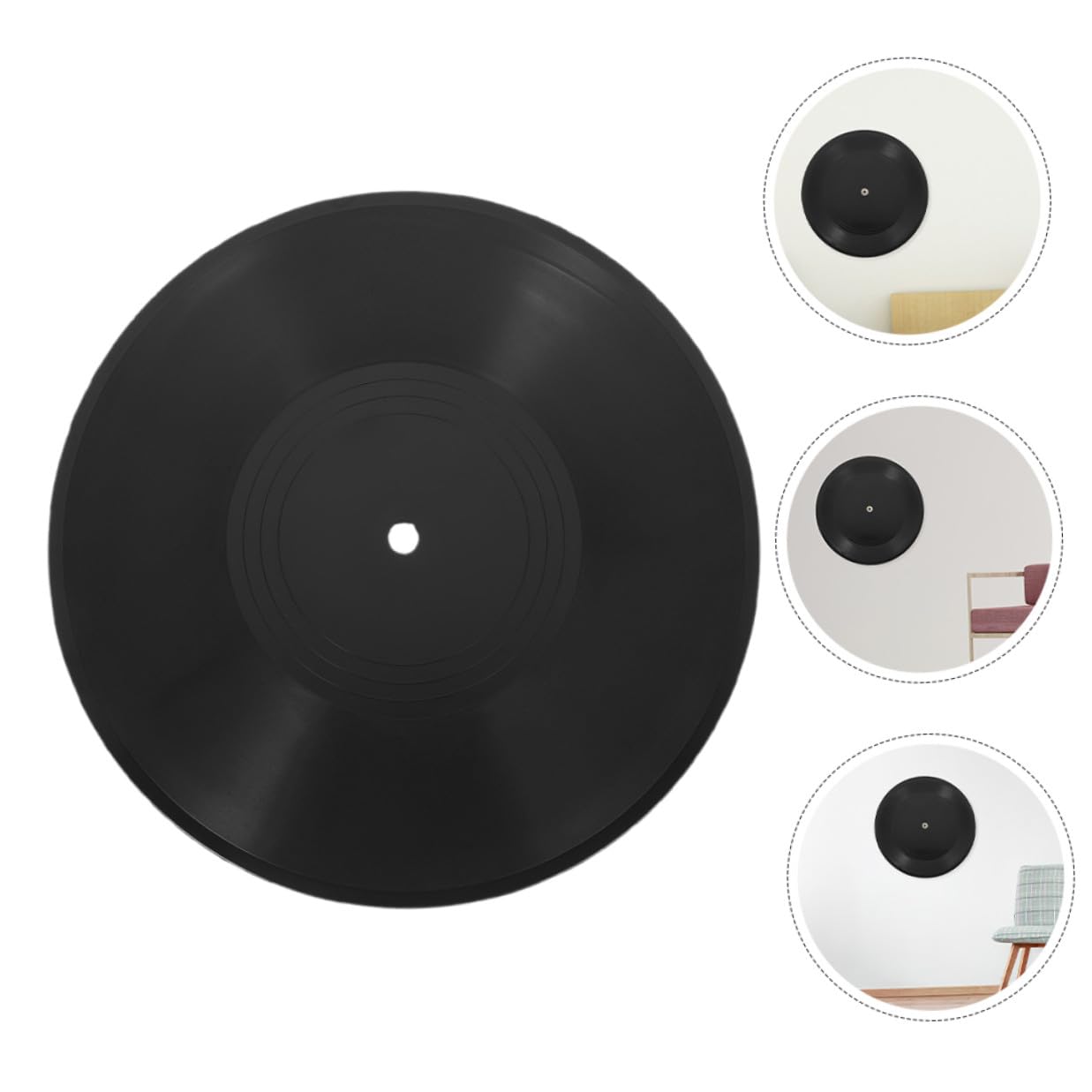 Toyvian Decorazioni da Parete e Facile da Installare 10 Pezzi in Plastica di Dischi in Vinile Nero 12 Pollici Stile Retrò per Arredamento Casa e Tema Disco