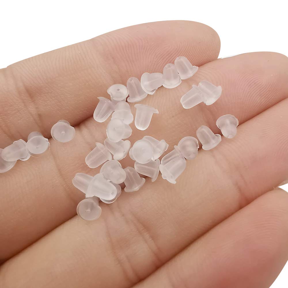 200 Stück/100 Paar 925 Silber Hypoallergene Ohrringhaken Fischhaken Ohrdrähte Französisch Drahthaken Schmuck Erkenntnisse Ohrring Teile DIY Herstellung mit 200 PCS Clear Rubber Backs (11783)