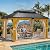 YITAHOME 13x15ft Wood Gazebo Outdoor Wooden Frame Double Roof Hardtop Galvanized Steel Top Canopy w/Curtain and Netting, Patio Heavy Duty Gazebo for Deck, Backyard, Golden