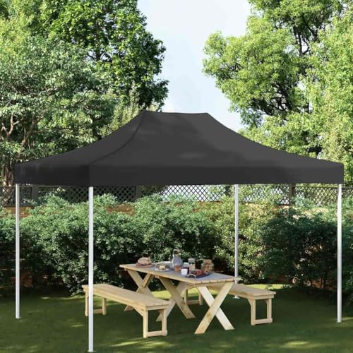 Nqyjm Techo de Carpa para Celebraciones Negro 4,5x3 m 270 g/m² Techo de Repuesto para Cenador Toldo de reemplazo para Carpa Impermeable y Anti-UV