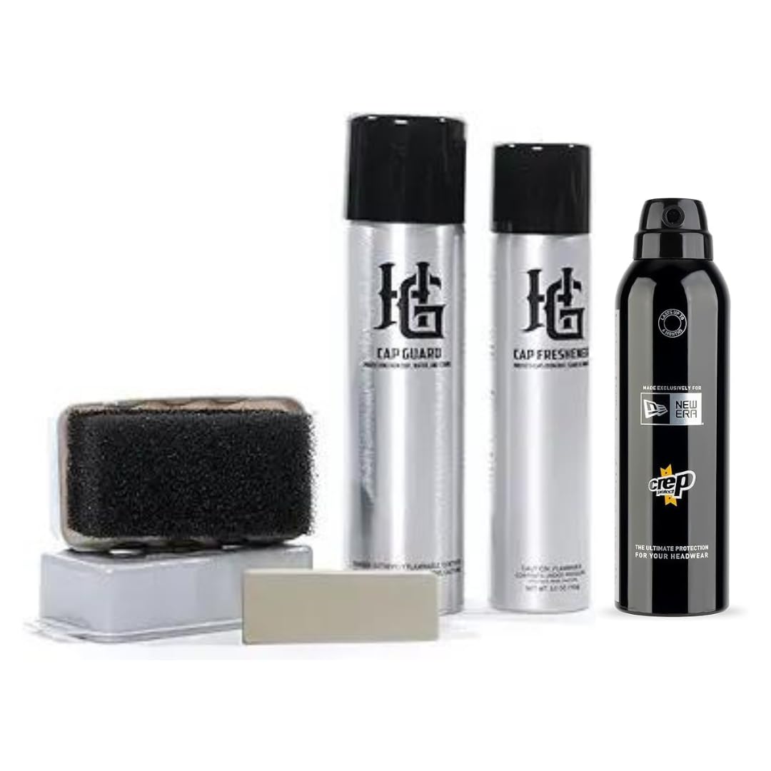 Homiegear Re Cap Cleaning Kit with Headwear Protection Spray - Repel Stains from Caps & Hats (200ml) - Hat Care, Cleaning Refreshment Reshape &