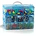 BELLE VOUS Caja Almacenamiento Plastico Azul 3 Niveles - Ranuras de Compartimentos...