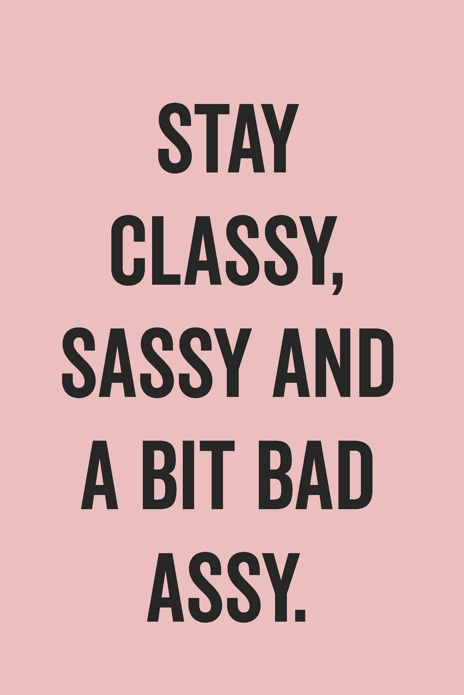 Stay Classy Sassy And A Bit Bad Assy: Blank Lined Journal for Notes, To Do Lists, Diary, Notepad, Sarcastic Quote Notebook for Women, Pink