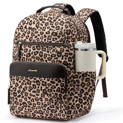 LOVEVOOK Mochila para laptop para mulheres, mochila universitária para estudantes, mochila para computador de trabalho e negócios, mochila de volta às aulas, Leopardo profissional, 15.6 inches