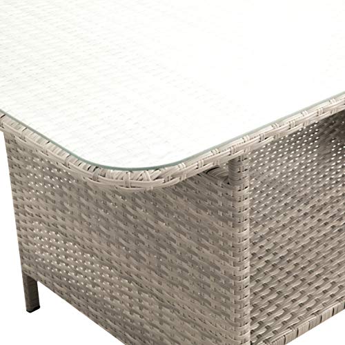 greemotion Lounge-Set Wien, Gartenmöbel-Set aus Polyrattan, inklusive Kissen, Grau, Mittel – Bild 8