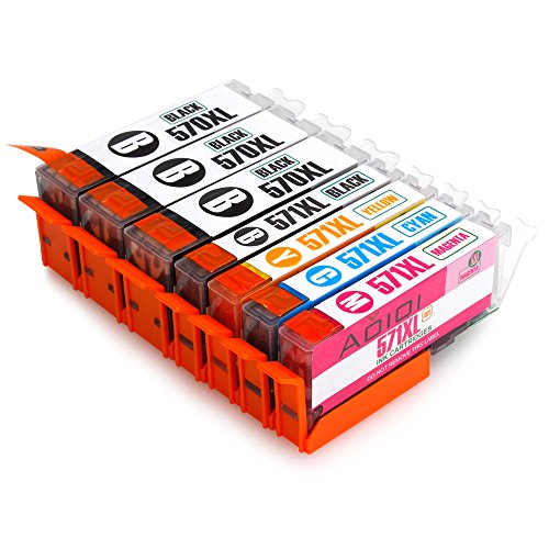 Aoioi PGI-570 CLI-571 Compatibili Cartucce Canon PGI-570 CLI-571 XL per Canon PIXMA MG5750 MG5751 MG5752 MG6850 MG6851 MG6852 TS5050 TS5051 TS6050 TS6051 (3 PG-Nero,1 Nero,1 Ciano,1 Magenta,1 Giallo)