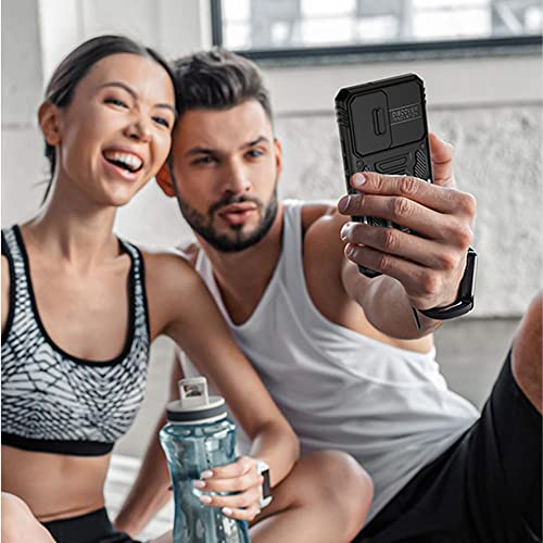 Frlmooes For Samsung Galaxy A34 Case With 2 Tempered Glass Screen Protector,Samsung Galaxy A34 Kickstand Case With Slide Camera Cover & 360°Magnetic Ring Stand Shockproof Phone Cover Men6.6 Inch Black #TOP6