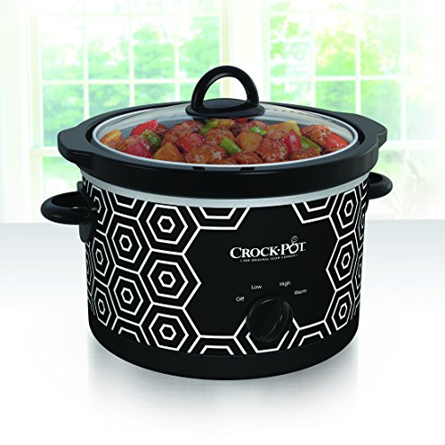 Crockpot Round Slow Cooker, 4.5 quart, Black & White Pattern (SCR450-HX)