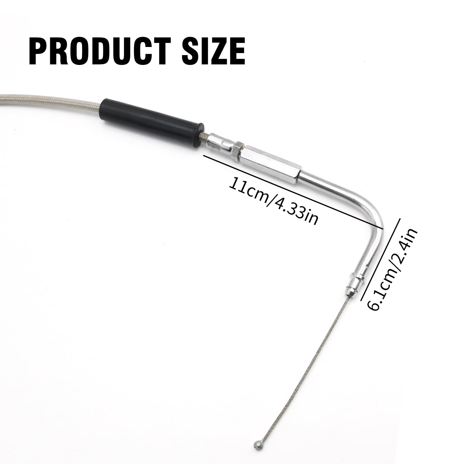 CHIFUN Motorcycle Throttle Idle Cable Braided Wire Kit Stainless Steel 51" Long Throttle Gas Cable Compatible With Harley Dyna Softail XL 883 1200 Fat - View #5