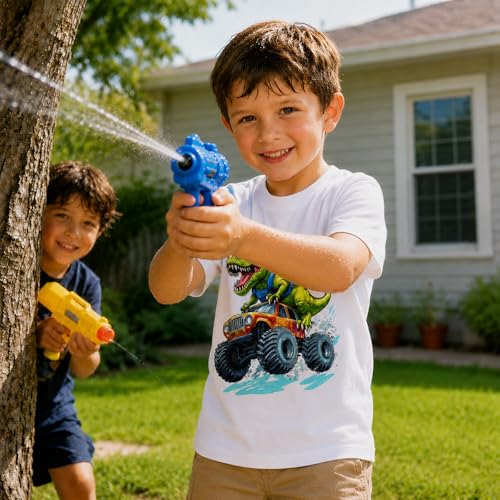 Image of Dinosaur Shirt for Kids Boys Girls Funny Toddler Dino Short Sleeve Graphic Cotton Tee Top 2-7T