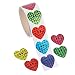 Fun Express - Prism Smile Face Heart Stickers (100pc) for Valentine's Day - Stationery - Stickers - Stickers - Roll - Valentine's Day - 100 Pieces