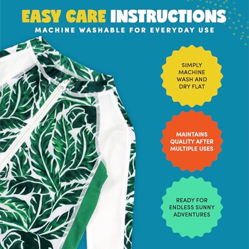 Image of SwimZip UPF50+ Boys Swim Shirt, Long Sleeve One Piece Kids Sunsuit