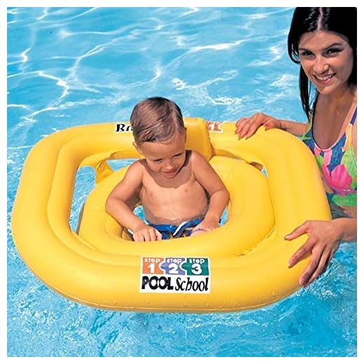 Trade Shop Traesio Salvavidas Hinchable Niño Recién Nacido De Playa Con Muandina Y Respaldo, 79 X 79 Cm