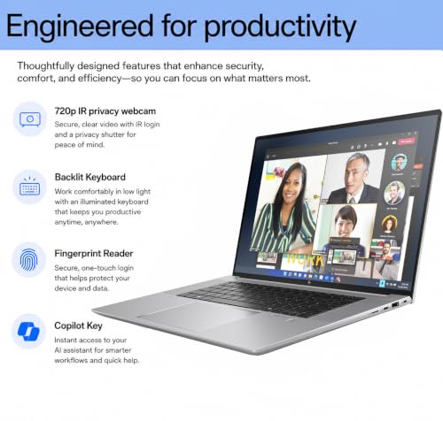 Image of HP ZBook Studio G11 Laptop, NVIDIA RTX 2000 Ada 8GB, Intel Ultra 7 155H