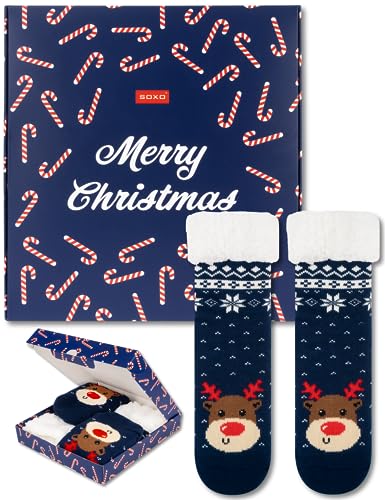 soxo Navidad Calcetines Para Mujer Dibujos Colores Regalos Originales Divertidos Altos Regalo 35-40 Renos