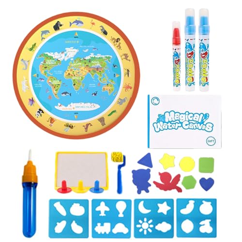 Alfombra de dibujo al agua | Alfombra grande para colorear reutilizable - Actividad educativa, juguete creativo 80x80 cm, ocio antiestrés para casa, dormitorio y escuela