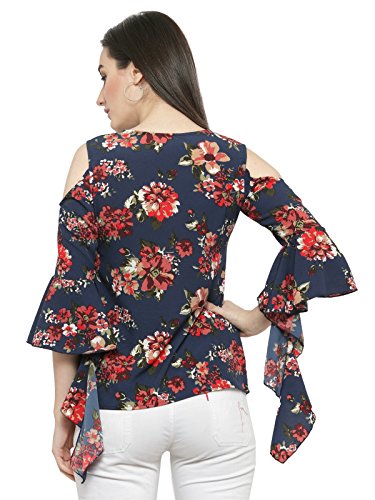 Image of PlusS Women's Regular fit Top (LTP2984A-NAVYPRINT- Navy Print 2XL)
