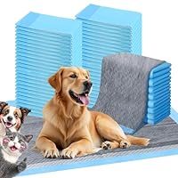 FluffyDream Super Absorbent Waterproof Dog and Puppy Pet Training Pad, Housebreaking Pet Pad,Blue (13"x 17.7"(100PCS), Odor Control)