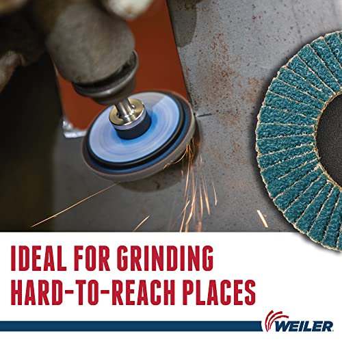 Image of Weiler 50902 3 inch Bobcat Mini Abrasive Flap Disc, Conical (TY29), Type S Mount, 36Z (Pack of 10)