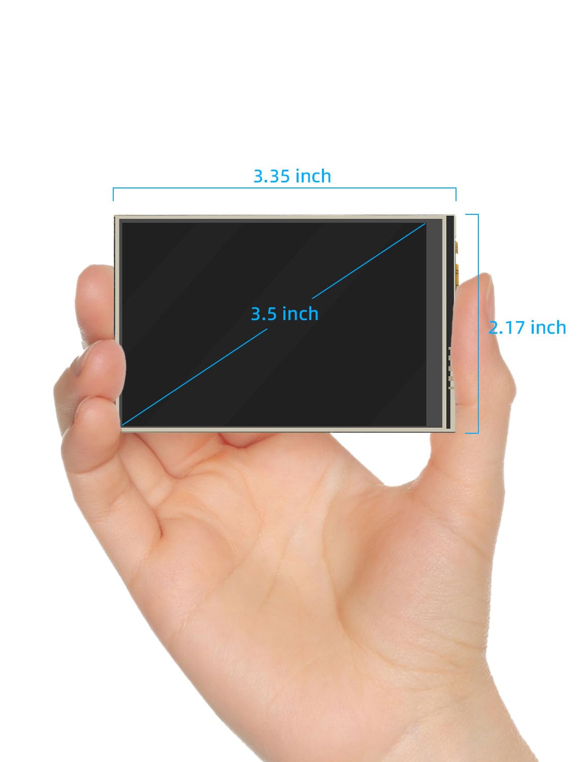 CUQI Ekran dotykowy 3,5 cala, 480 x 320 pikseli, 60 kl./s, mini monitor z rysikiem i mini wentylatorem, do Raspberry Pi 3/4/5