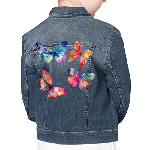 Butterflies Painting Kids' Denim Jacket - Butterfly Lover Items - Beautiful Gifts for Butterfly Lovers