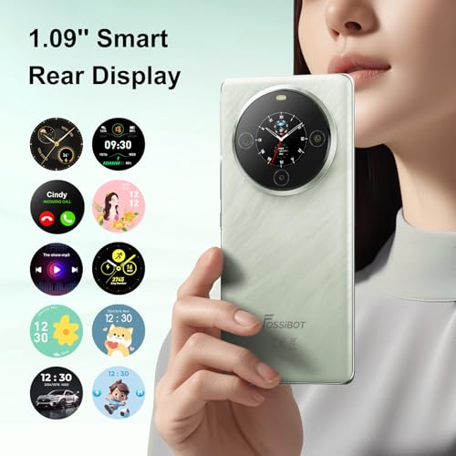 Image of FOSSIBOT S3 Pro Unlocked Smartphone,20GB+128GB+2TB,6.67 inch AMOLED Curved Display+1.09'' Rear Display 4G Cellphone, Android 14 Phone,5000mAh Battery Phones,Face&Fingerprint Unlocked,Green