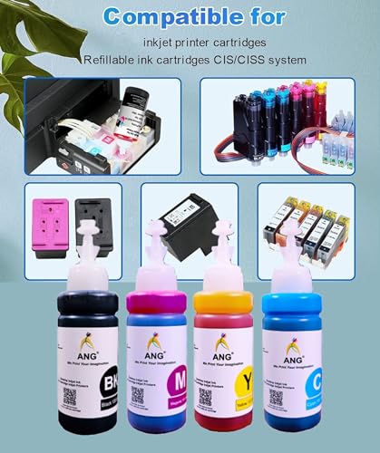 Image of ANG Universal Printing Solution Printer Cartridge Refill for HP 805, 860, 861, 803, 680, 678, 682, 818, 802, 901, 703, 704, 702, 831, 830, 46, 21, 22, 27, 28, 56, 57 (100g X 4 Color)