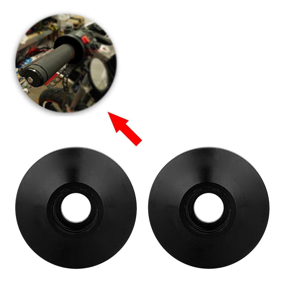 KIMISS 1 paio tappi coprimanubrio per moto, tappo universale per manubrio per moto in lega di alluminio CNC(Nero)
